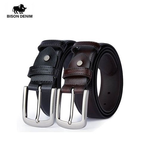 BISON DENIM 남자 남성 수제 소가죽 캐쥬얼 버클 벨트 N71738_P323926610