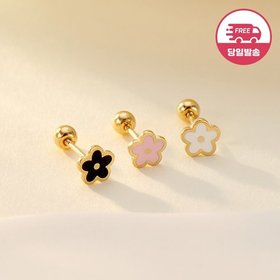 당일발송 14K 데이지 플라워 에나멜 피어싱 한쪽 JAE40385