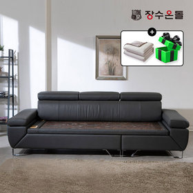 장수온돌 베르노 3.5인용 칠보석 돌소파 온열 건강소파 가죽소파