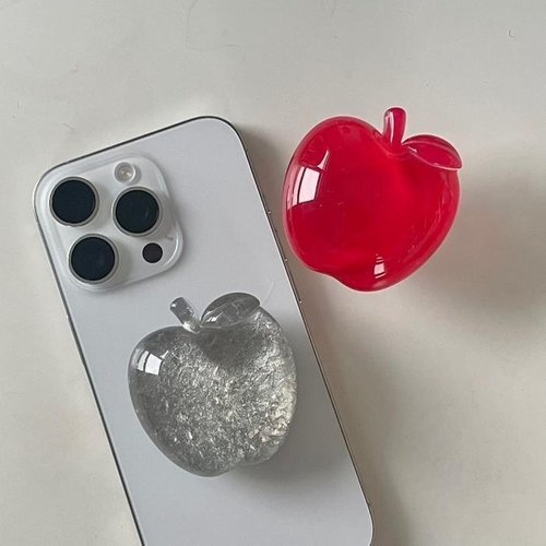 셀러허브 1 고퀄 사과 애플 과일 호마이카 펄 실버 소품샵 추천 스마트톡 핸드폰거치대 판촉 이벤트 선물 유니크