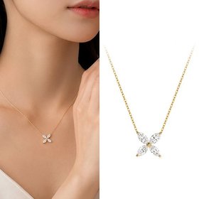 골드앤 14K 페탈 마퀴즈 랩다이아몬드 목걸이 대