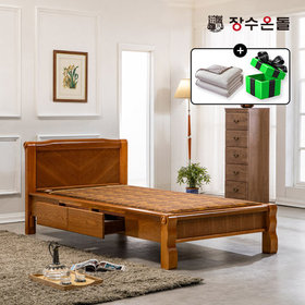 장수온돌 온재 서랍형 황토볼확장형 흙침대 황토볼 온열침대 싱글침대