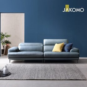 [자코모][SK스토아 단독][패브릭쿠션 2개 증정]프레디 3.5인 기능성 슈렁큰 천연면피 소가죽 소파