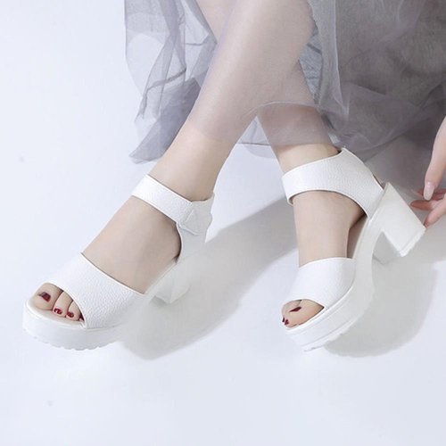 신상오픈런 |CCS7FCC|여성 여름 키높이 통굽 스트랩 샌들 2종 컬러