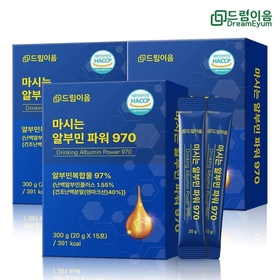 드림이음 마시는 알부민 파워 970 액상 스틱 20g x 15포 3박스
