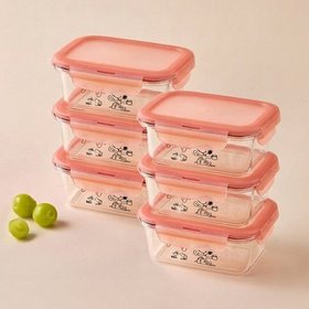 [6P] 락앤락 X 스누피 사각 밀폐용기 460ml 6개 세트