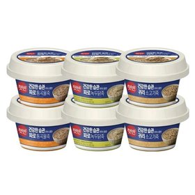 햇반 라이스플랜 죽 3종(귀리소고기2/파로녹두닭2/파로통곡물2) x6개