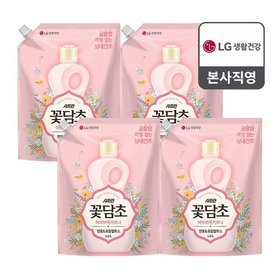 샤프란 꽃담초 부케가르니 섬유유연제 연꽃 리필 1.6L x 4개