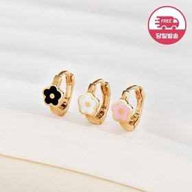 당일발송 14K 데이지 플라워 에나멜 원터치 링 피어싱 한쪽 JAE40790